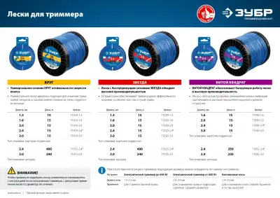 Леска для триммера ЗВЕЗДА 3.0 мм 240 м ЗУБР Профессионал наличный и безналичный расчет