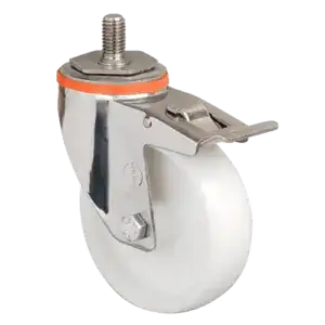 Нейлоновое колесо с болтом из нержавеющей стали с тормозом EM05 ZKZ 100F INOX наличный и безналичный расчет