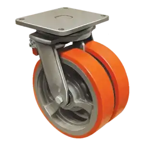 Большегрузные полиуретановые поворотные колеса с тормозом (сдвоенные) EW01 VBP 350F наличный и безналичный расчет