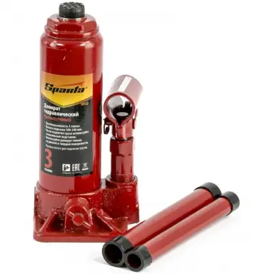 Домкрат гидравлический бутылочный, 3т, h подъема 180-340 мм Sparta наличный и безналичный расчет