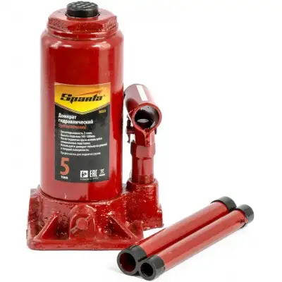 Домкрат гидравлический бутылочный, 5 т, h подъема 195-380 мм Sparta наличный и безналичный расчет