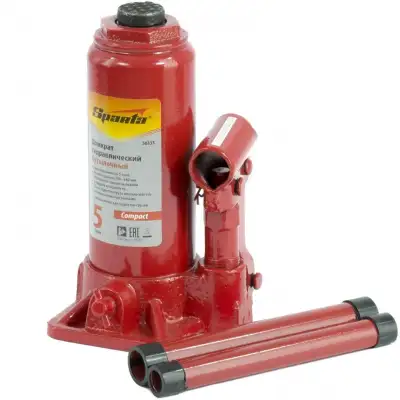 Домкрат гидравлический бутылочный 5 т, h подъема 180-340 мм Sparta Compact наличный и безналичный расчет