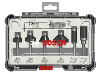 Набор кромочных фрез 6 мм (6шт) BOSCH (Набор фрез 6мм. 6шт.) наличный и безналичный расчет