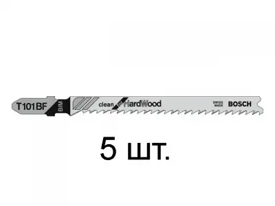 Пилка лобз. по дереву/ламинату T101BF (5 шт.) BOSCH (пропил прямой, тонкий, для точного реза, в т.ч. в твердой древисине) наличный и безналичный расчет