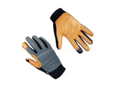 Перчатки виброзащитные из кожи, р-р 10/XL, черно-желтые, JetaSafety (JETA SAFETY) наличный и безналичный расчет