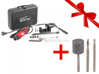Гравер электрический WORTEX MG 3218 E в чем.+АКЦИЯ ETCI3213218 ETAK3203218 ETAM3203018 (В ПОДАРОК Импрегнированная 13.2мм, Выс. конич. насадка 3.2мм, наличный и безналичный расчет