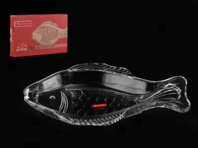 Блюдо стеклянное, овальное, 370х220 мм, Рыба (Fish), NORITAZEH наличный и безналичный расчет