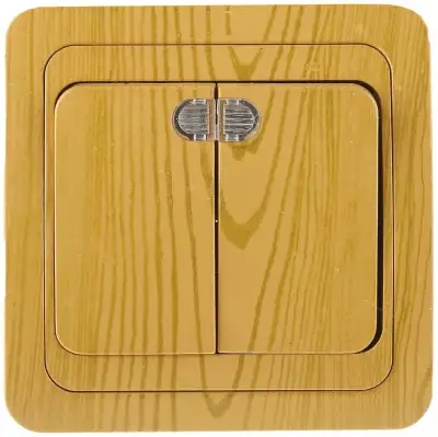 СВЕТОЗАР Гамма, с подсветкой двухклавишный цвет ольха 10A/~250B, Электрический выключатель (SV-54135-A) наличный и безналичный расчет