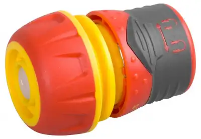GRINDA Premium 3/4″, для шланга, с автостопом, с запирающим механизмом, пластиковый с TPR, Быстросъёмный соединитель (8-426432) наличный и безналичный расчет