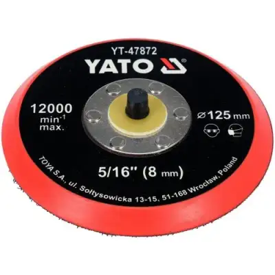 Насадка резиновая шлифовальная 125мм 5/16" (8мм) с липучкой "Yato" наличный и безналичный расчет