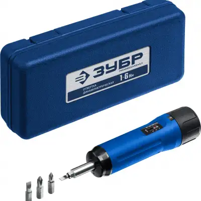 Динамометрическая отвертка ЗУБР Профессионал регулируемая 1-6 Нм наличный и безналичный расчет
