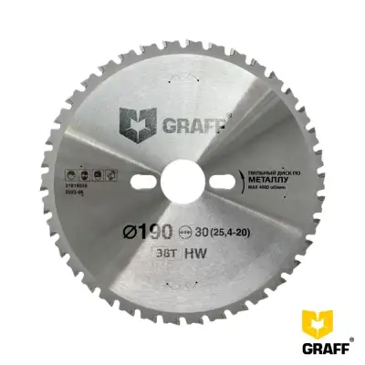 Пильный диск по металлу 190x30x38z EXPERT GRAFF наличный и безналичный расчет