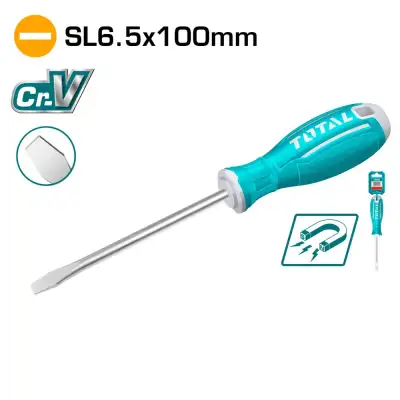 Отвертка шлицевая SL6,5 100мм TOTAL TSDRSSL6100 наличный и безналичный расчет