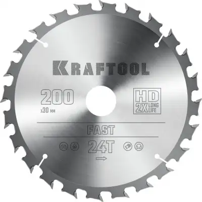 KRAFTOOL Fast 200х30мм 24Т, диск пильный по дереву наличный и безналичный расчет