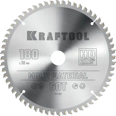 KRAFTOOL Multi Material 180х30мм 60Т, диск пильный по алюминию наличный и безналичный расчет