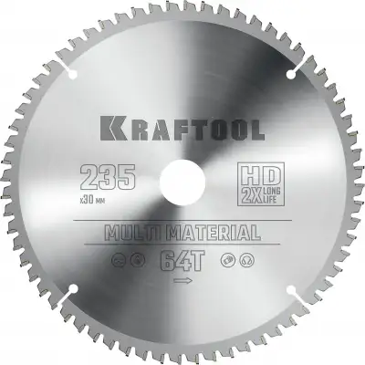 KRAFTOOL Multi Material 235х30мм 64Т, диск пильный по алюминию наличный и безналичный расчет