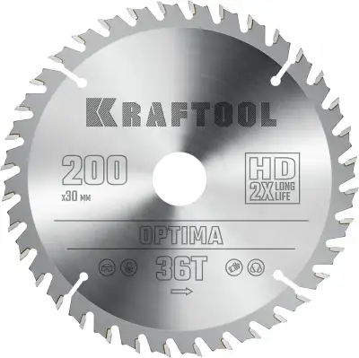 KRAFTOOL Optima 200х30мм 36Т, диск пильный по дереву наличный и безналичный расчет