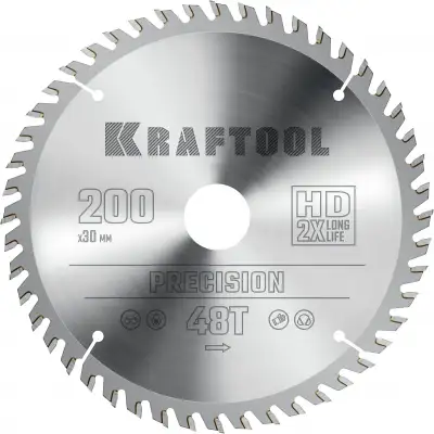 KRAFTOOL PRECISION 200х30мм 48Т, диск пильный по дереву наличный и безналичный расчет