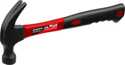 MIRAX 450 г, Молоток-гвоздодёр столярный с фиберглассовой рукояткой (20231-450) наличный и безналичный расчет