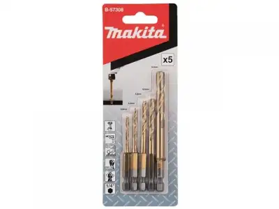 Набор сверл по металлу HSS-TiN, 5 шт. (MAKITA) наличный и безналичный расчет