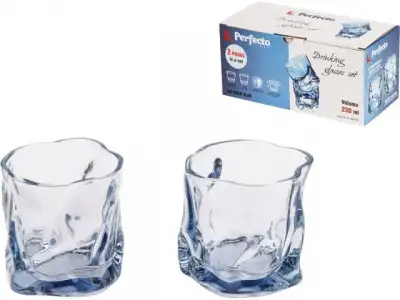 Набор стаканов, 2 шт., 230 мл, серия Ice Rock Blue, PERFECTO LINEA наличный и безналичный расчет