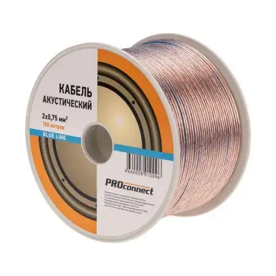 Кабель Stereo 2х0.75 BLUE LINE бухта (м) PROCONNECT 01-6204-6 наличный и безналичный расчет