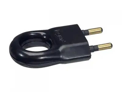 Вилка с кольцом 6А 2Р, пластик, черный (LEGRAND) наличный и безналичный расчет