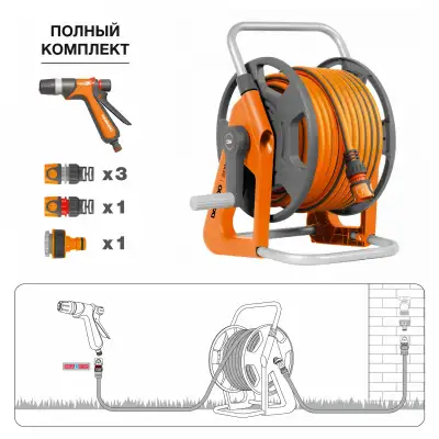 Катушка со шлангом 20м и набором для полива DAEWOO DWR 1121 наличный и безналичный расчет