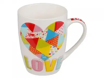 Кружка керамическая, 360 мл, Love-2, цвета, PERFECTO LINEA наличный и безналичный расчет