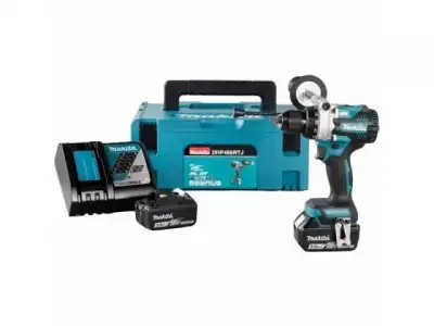 Аккум. ударная дрель-шуруповерт MAKITA DHP 486 RTJ в кейсе (18.0 В, 2 акк., 5.0 А/ч Li-Ion, 2 скор., 125 Нм, шурупы до 76 мм, сверление в металле до 1 наличный и безналичный расчет