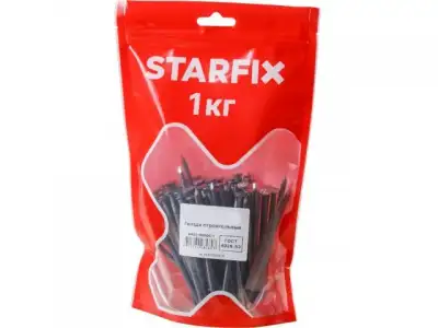 Гвозди строительные 6.0х200 мм ГОСТ 4028-63 (1 кг в дой-паке) STARFIX наличный и безналичный расчет