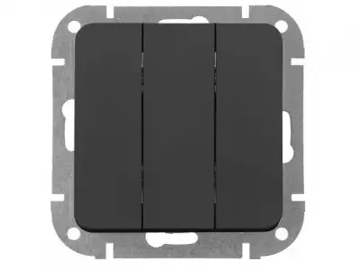 Выключатель 3 клав. (cкрытый, 10А) карбон, Astrum, BYLECTRICA наличный и безналичный расчет