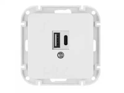 Розетка с двумя USB-разъемами (узел, скрытая) белая, Astrum Bylectrica наличный и безналичный расчет
