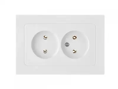 Розетка 2-ая (скрытая, б/з) белая,  Astrum, BYLECTRICA наличный и безналичный расчет