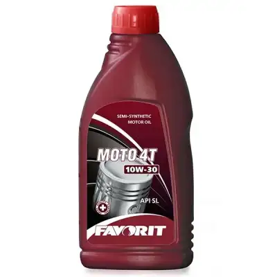 Масло моторное полусинтетическое для четырехтактных двигателей FAVORIT MOTO 4-T SAE 10W-30 API SL, 0,42 л. наличный и безналичный расчет