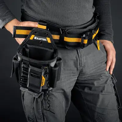 KRAFTOOL KP-13E с быстросъёмным креплением FastClip, 13 карманов и петель, 280 х 200 мм, поясная сумка (38772) наличный и безналичный расчет