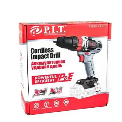 Дрель ударная бесщеточная аккумуляторная, li-ion, 20 B., 75Hм.,метал.патрон 1,5-13мм.,0-450/0-1850 об/мин. Без АКБ и ЗУ. наличный и безналичный расчет