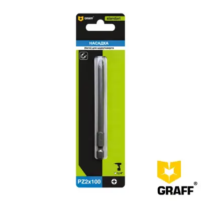 Бита GRAFF PZ 2x100 мм, 1 шт в блистере, Standart наличный и безналичный расчет