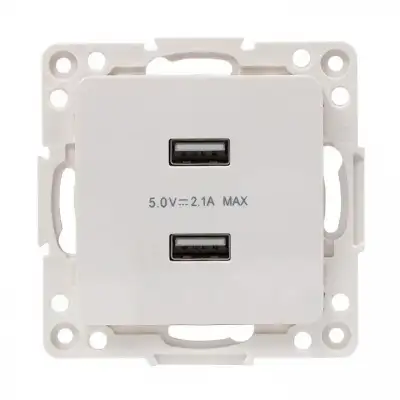 Розетка USB 2-м Стокгольм 2.1А механизм бел. PROxima EKF EYR16-028-10-2USB наличный и безналичный расчет