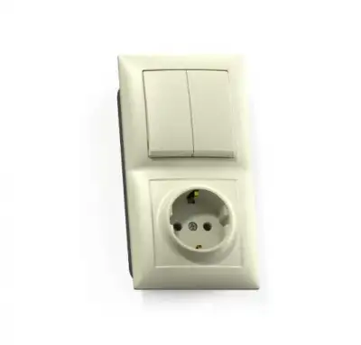 Блок СП БКВР-412 Селена (2-кл. выкл. + розетка с заземл.) сл. кость Кунцево 8177 наличный и безналичный расчет