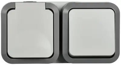 Блок ОП розетка + выключ. горизонт. TORS 16А IP55 TS242 бел. IEK TS-G10-6-55-V-K41 наличный и безналичный расчет