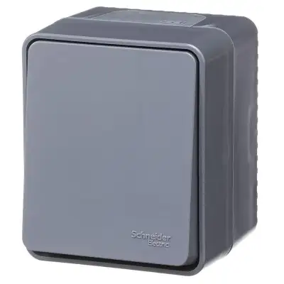 Выключатель 1-кл. AtlasDesign Profi54 IP54 ОП кнопочный 10АХ антрацит SE ATN544015 наличный и безналичный расчет