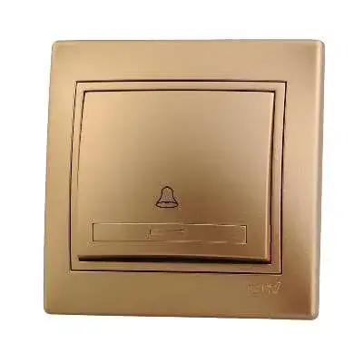 Выключатель кнопочный 1-кл. СП Mira зол. метал. LEZARD 701-1313-103 наличный и безналичный расчет