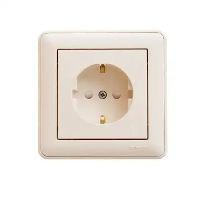 Розетка 1-м СП W59 16А IP20 с заземл. защ. шторки в сборе сл. кость SE RS16-152-28 наличный и безналичный расчет