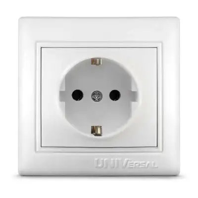 Розетка 1-м СП Севиль 16А IP20 с заземл. бел. UNIVersal С0028 наличный и безналичный расчет