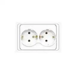 Розетка 2-м СП Валери 16А IP20 с заземл. бел. UNIVersal В0128 наличный и безналичный расчет