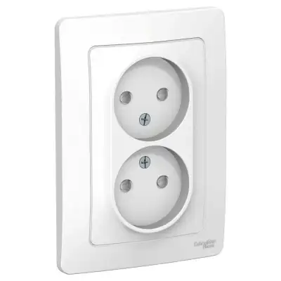 Розетка 2-м СП Blanca 16А IP20 250В без заземл. защ. шторки бел. SE BLNRS000121 наличный и безналичный расчет