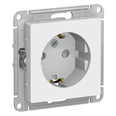 Розетка 1-м СП AtlasDesign 16А IP20 с заземл. защ. шторки механизм бел. SE ATN000145 наличный и безналичный расчет