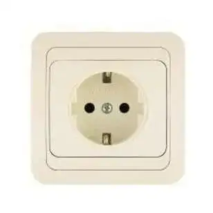 Розетка 1-м СП Mimoza 16А IP20 с заземл. крем./крем. Makel 25028 наличный и безналичный расчет
