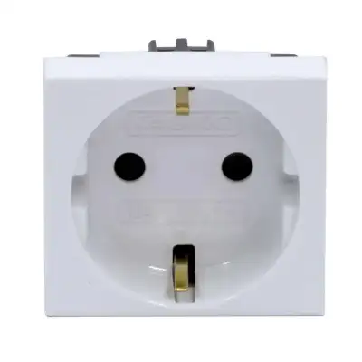 Розетка 1-м 2мод. Viva 16А IP20 2P+E с заземл. защ. шторки бел. DKC 45005 наличный и безналичный расчет